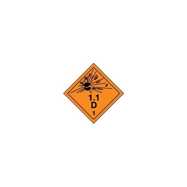 Accuform TDG PLACARD HAZARD CLASS 1 TCP104CT10 TCP104CT10 - main